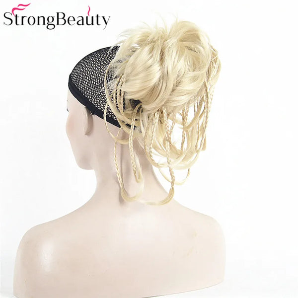 StrongBeauty Synthetic DIY Hair Red Blonde Brown Black Braid Drawstring Ponytail Clip in/on Hair Extensions Hairpieces 17Colors