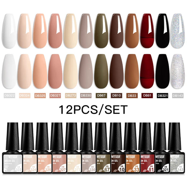 10/12pcs Spring Macaron Nail Gel Polish Set Semi Permanent UV for Manicure Soak Off Gel Nail Polish Kit Varnishes Nail Supplies