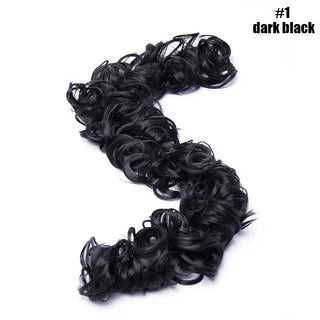 Buy dark-black BENEHAIR Synthetic Women Chignon Messy Hair Bun Scrunchy Hair Bun Rubber Band Hairband Hairpiece Updo Chignon Donut Roller