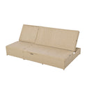 Outdoor Double Sunbed, Wicker Rattan Patio Reclining Chairs With Adjustable Backrest and Seat, Conversational Set for 2