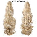 SHANGZI Ponytail Extensions Synthetic Claw Clip on Blonde Ponytail Wig Pony Tail Long Curly Hair Women Hairpiece 18-22 Inch