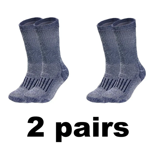 1/2/3 Pairs Merino Wool Socks Men's Autumn Winter Thickened Thermal Socks Mountaineering Breathable Outdoor Sports Socks Large