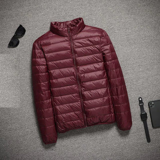 Buy red-wine-stand 2023 New Hooded Ultralight Quilted Coat for Warm Winter Down Coats Light Puffer Lightweight Down Jackets Men&#39;s Jackets Spring