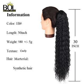 BOL Synthetic Kinky Curly Ponytail Drawstring Ponytail 24/30/32 Inch Hair Extension Chip-In Organic Clip Wrap Ponytail Fake Hair