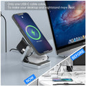 Travel 3 in 1 Magnetic Wireless Charger Foldable Stand Dock for IPhone 15, 14, AirPods,iwatch for Apple / for Samsung Galaxy S23