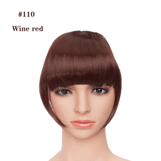 Buy wine-red BENEHAIR Fake Bangs Synthetic Blunt Bang Clip in Hair Extension Women Blunts Fringe Hair Black Brown Bangs 2 Clips In