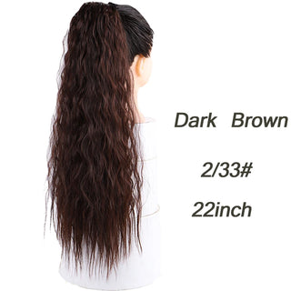 Buy 1b-30hl AILIADE Synthetic 22inch Long Bouncy Curly Hair  Ponytail Extensions Hairpiece Drawstring Heat Resistant Brown Hair Extension