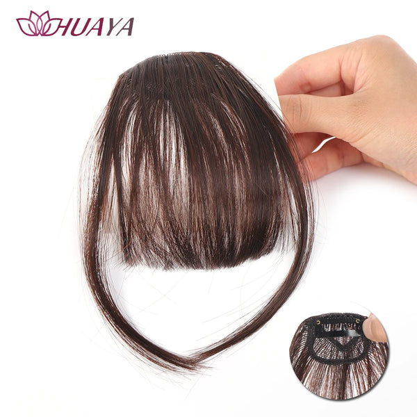 HUAYA Synthetic Hair Bangs Clips Front Side Long Bangs Fake Fringe Clip in Hair Extensions Accessories for Women