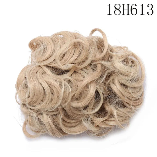 HAIRRO LARGE Comb Clip in Curly Hair Extension Synthetic Hair Pieces Chignon Women Updo Cover Hairpiece Extension Hair Bun