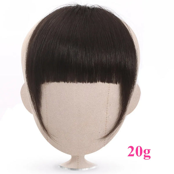 Brazilian Human Hair Blunt Bangs Clip in Human Hair Extension Non-Remy Clip on Natural Fringe Hair Bangs Neat Bang Hairpieces