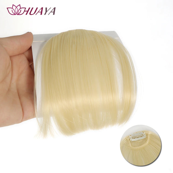 HUAYA Synthetic Hair Bangs Clips Front Side Long Bangs Fake Fringe Clip in Hair Extensions Accessories for Women