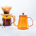 Hot Sale 350/600ml Stained Glass Kettle Hanging Ear Coffee Hand Pot Coffee Maker Teapot