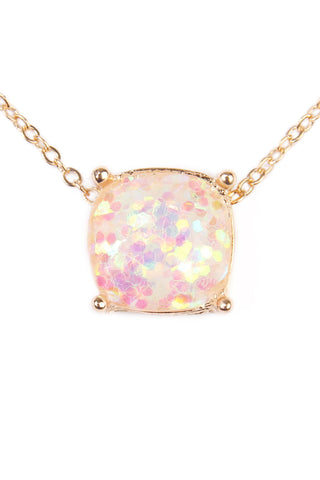 Buy white 16355 - Cushion Glitter Necklace