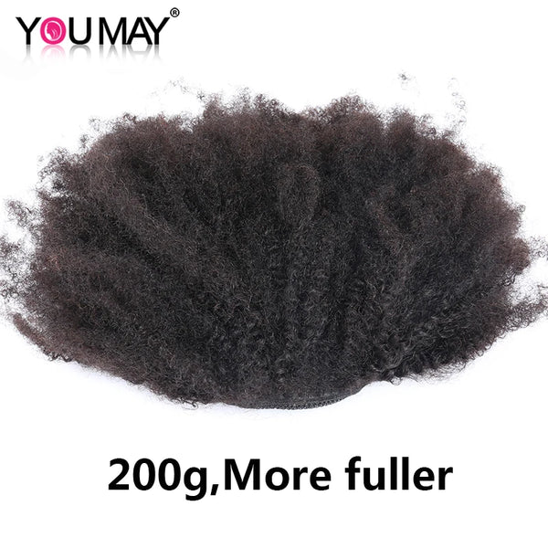 Afro Kinky Curl Drawstring Ponytail Human Hair Ponytail for Black Women Clip in Hair Extensions Human Hair Wrap Ponytails YouMay