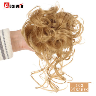 Buy 103 AOSIWIG Synthetic Long Curly Chignons Hair Tails Clip in Hair Extensions Fake Hair Pieces Heat Resistant Chignons for Women