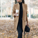 Women Trench Long Coat 2023 Winter Spring Lapel Long Sleeve Coats Office Ladies Solid Slim Overcoat Outwear Abrigo Mujer