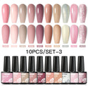 10/12pcs Spring Macaron Nail Gel Polish Set Semi Permanent UV for Manicure Soak Off Gel Nail Polish Kit Varnishes Nail Supplies