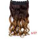 WTB Synthetic Long Straight 5 Clip in Hair Extensions 3/4 Full Head Hairpieces Natural Black to Grey Ombre Two Tones Fake Hair