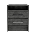 Nightstand Cartiz, Two Drawers - Smokey Oak