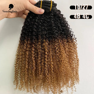 Buy t1b-27 Afro Kinky Curly Hair Clip in Human Hair Extensions 4B 4C 100% Human Natural Hair Clip Ins Brazilian Remy Hair Comingbuy