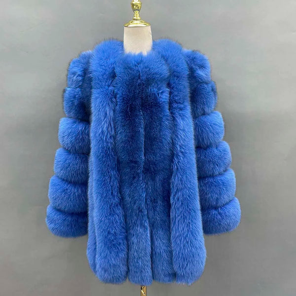 MISSJANEFUR Women Fox Fur Coat Natural Fur 2022 Fashion Luxury Medium Long Winter Plush Coats Custom XXXXXL