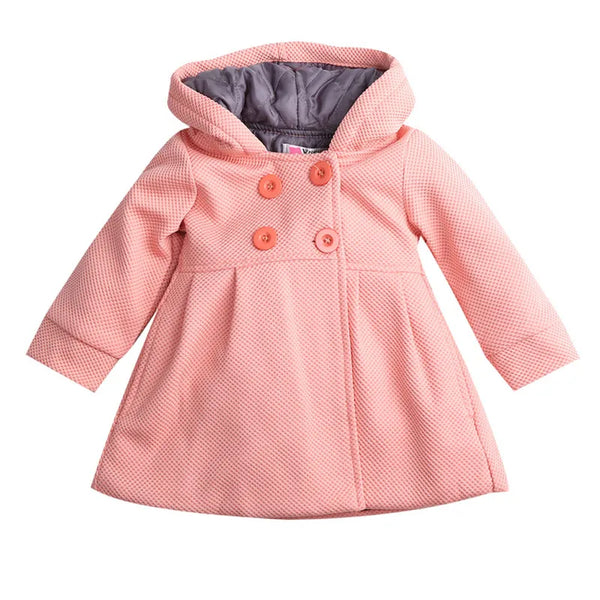 0-36m Baby Girls Coats Autumn Winter Kid Girls Clothes Warm Button Hoodies Coat Kids Girls Jacket Outwear