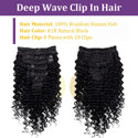 Clip in Hair Extensions With 18 Clips Deep Wave Real Human Hair Curly Thick to Ends for Women 120G 240G Per Set Natural Black