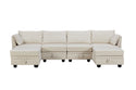 Modern Large U-Shape Modular Sectional Sofa,  Convertible Sofa Bed With Reversible Chaise for Living Room, Storage Seat