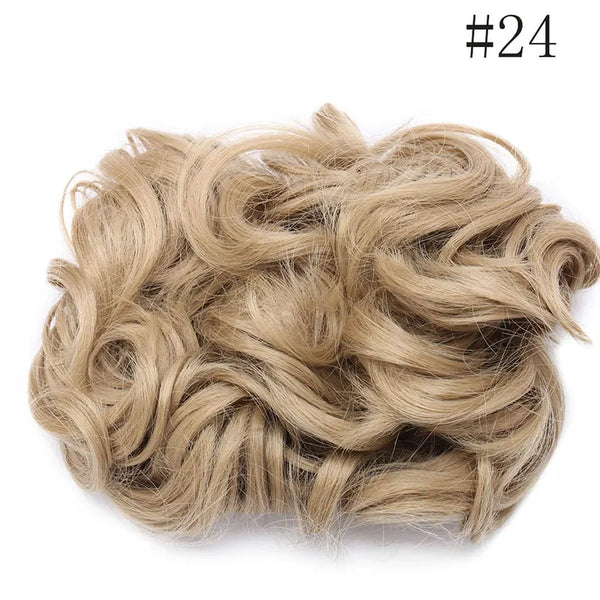 HAIRRO LARGE Comb Clip in Curly Hair Extension Synthetic Hair Pieces Chignon Women Updo Cover Hairpiece Extension Hair Bun