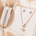 5Pcs Elegant Crystal Jewelry Sets for Women