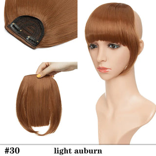 Buy light-auburn HAIRRO 8&quot; Short Synthetic Bangs Heat Resistant Hairpieces Hair Women Natural Short Fake Hair Bangs Hair Clips on Bangs 24 Colors