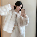 2023 Winter Fashion Faux Fur Coat Women Korea Fashion Warm Feather Coats Cardigan Short Outercoat Lady Party Elegant Outfits New