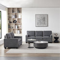 Living Room Sofa Set 2+3 Seat Dark Grey Corduroy