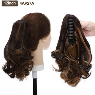 Buy 4ap27a12inch BENEHAIR Fake Ponytail Claw on Ponytail Long Wavy Clip in Hair Extension Hair Synthetic Hairpiece for Women Pony Tail Fake Hair