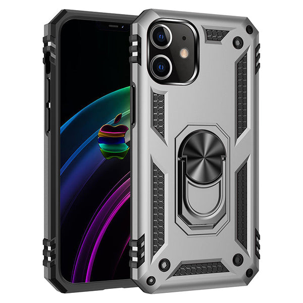 iPhone 13  Case With Kickstand, Heavy Duty Military Grade Protection Phone Case, Built-In 360° Rotate Ring Stand, Shockp