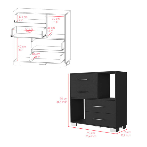 Dresser Hetzs, Bedroom, Black