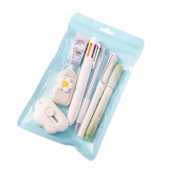 7-In-1 Stationery Set Birthday Present Back to School Gift Correction Tape Students Prize School Office Ball-Point Pen Students