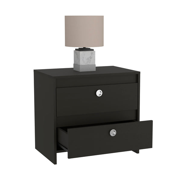 Nightstand Dreams, Two Drawers - Black