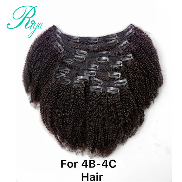 T1B427 Ombre Color Clip in Human Hair for Black Women Extensions 3C 4A Afro Kinky Curly Clip Ins 8 Pieces and 120g/Set Remy Hair