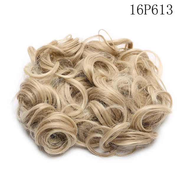 HAIRRO LARGE Comb Clip in Curly Hair Extension Synthetic Hair Pieces Chignon Women Updo Cover Hairpiece Extension Hair Bun