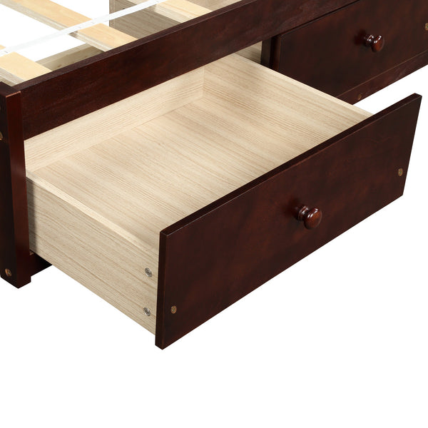 Orisfur. Twin Size Platform Storage Bed With 3 Drawers