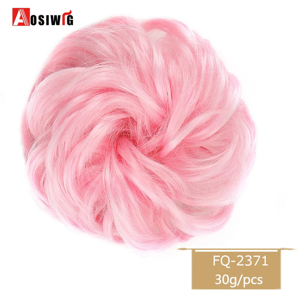 AOSIWIG Synthetic Long Curly Chignons Hair Tails Clip in Hair Extensions Fake Hair Pieces Heat Resistant Chignons for Women