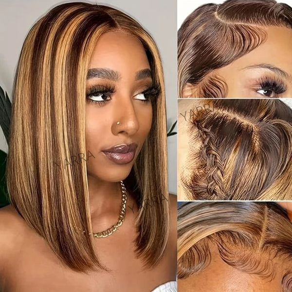 Highlight Wig Human Hair Bob Wig Short Straight Body Curly Bob Wig Lace Front Human Hair Wigs Piano Cheap Wig on Clearance Seal