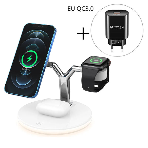 3 in 1 Magnetic Wireless Charger 15W Fast Charging Station for Magnetic iPhone 14 13 12 Pro Max Chargers for Apple Watch Airpods