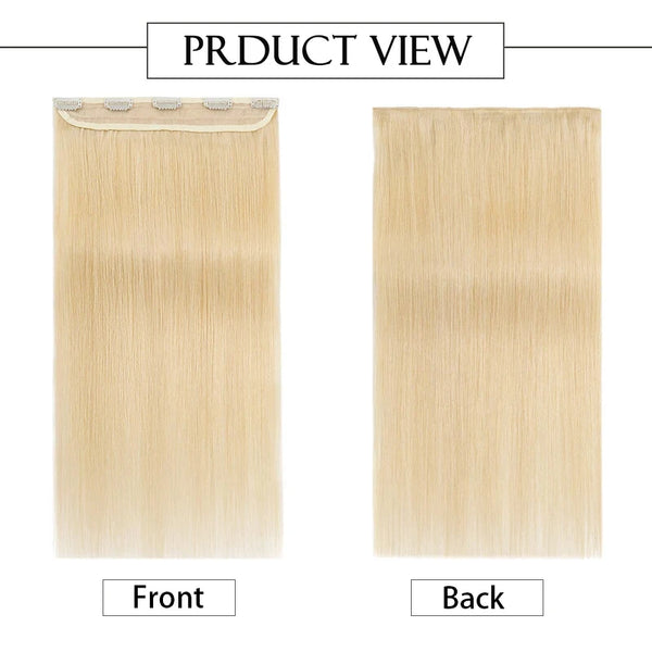 #613 Clips in Hair Extensions Human Hair Color Blonde Straight Natural Hair Extensions Feel Soft Hairstyle Hairpiece for Women