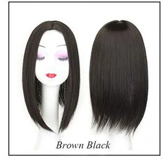 Buy brown-black Women Synthetic Hair Pieces 3 Clips in One Piece Hair Extension Long Straight High Temperature Fiber for Lady