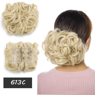 Buy bleach-blonde BENEHAIR Synthetic Scrunchy Hair Bun Messy Hair Bun Curly Chignon Hairpiece for Women Hair Combs Clip in Hair Extension Updo