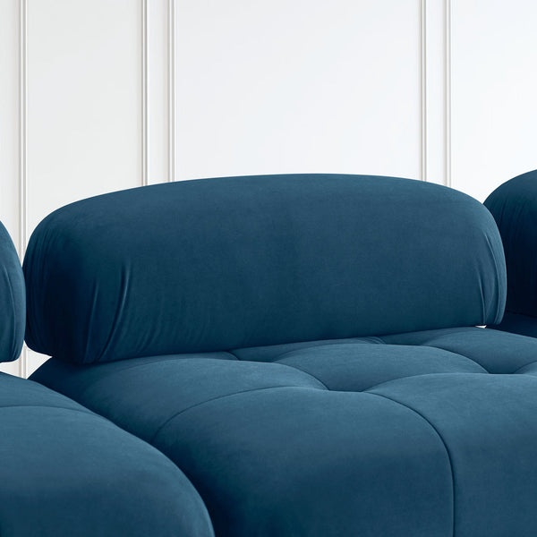 Modular Sectional Sofa, Button Tufted Designed and DIY Combination,L Shaped Couch With Reversible Ottoman, Navy Velvet