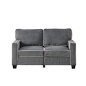 Living Room Sofa Loveseat With Storage Dark Grey Corduroy