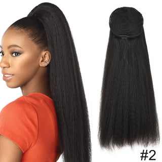 Buy 2 22inch Drawstring Ponytail Synthetic Long Afro Kinky Straight Fake Ponytail Wig Hairpiece for Women Clip in Hair Extension